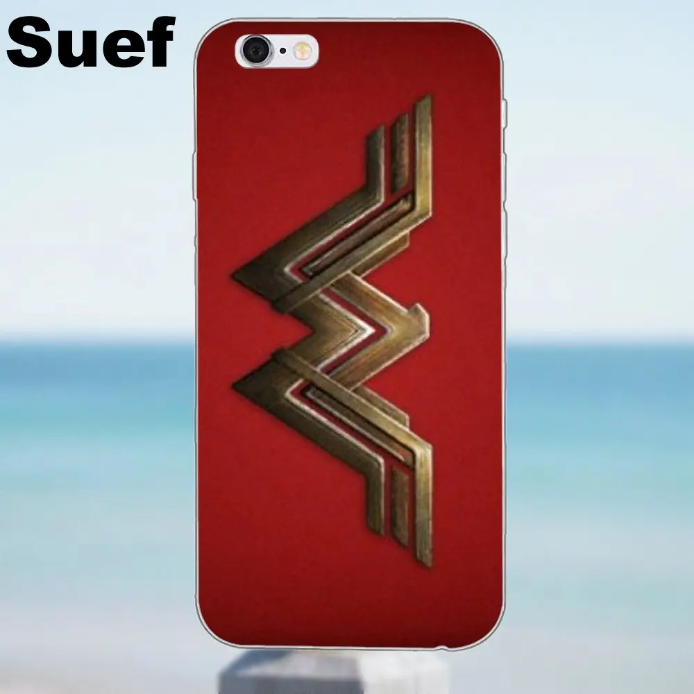 Suef уникальный Wonder Woman логотип мягкий ТПУ горячие продажи для iPhone X 4 4S 5 5S 5C SE 6 6S 7 8 Plus