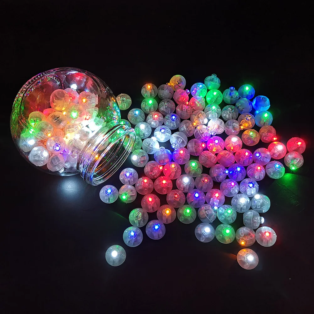 100 шт./лот круглые RGB шары светодиодные воздушные мини лампы для свадьбы