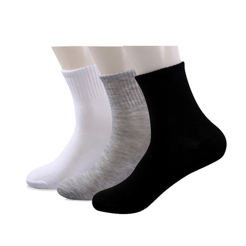 10 Pairs/Lot The Four Season Style Sports Casual Black White Gray Disposable Men Both Indoor Floor Tube Socks Wholesale Hot Sale | Мужская