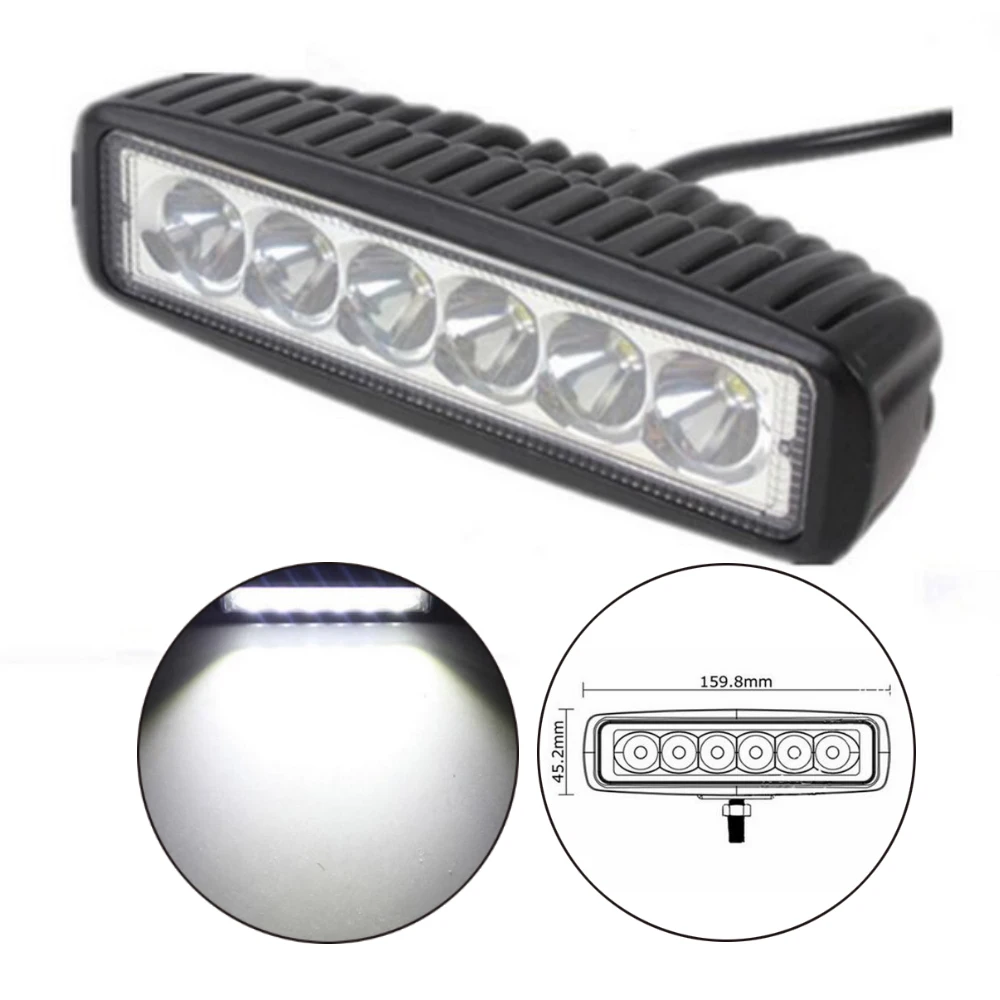 

Для J/EEP 12 вольт 4x4 тягач бездорожья Автомобильный светодиодный рабочий светильник бар 2 шт. 6 дюймов Наводнение однорядные 18 Вт