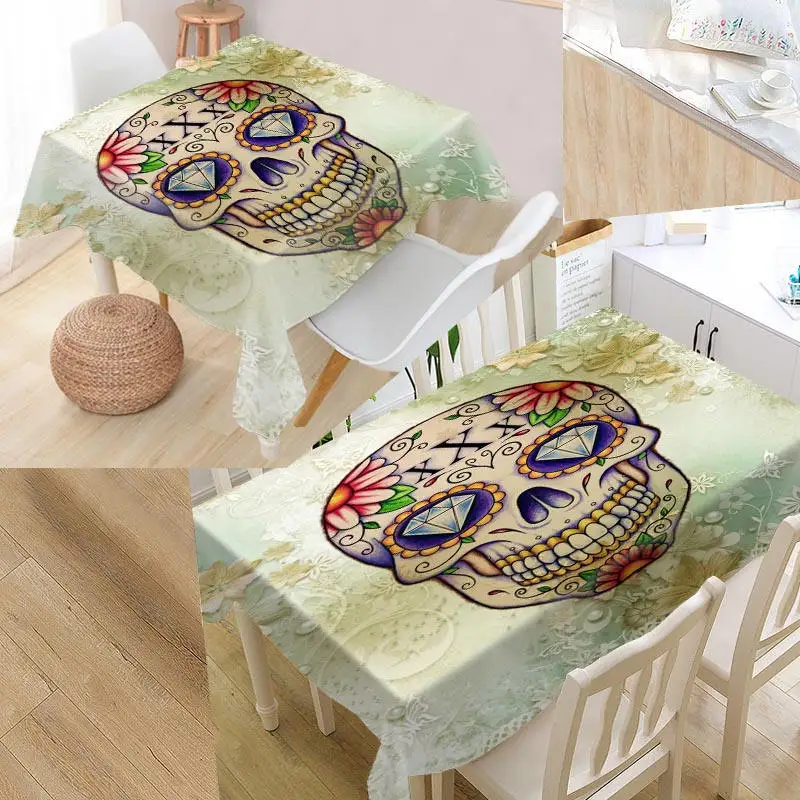 tablecloth Shunqian пользовательские череп скатерть квадратная/прямоугольная Свадебная скатерть покрытие для телевизора чайная скатерть - Цвет: tablecloth