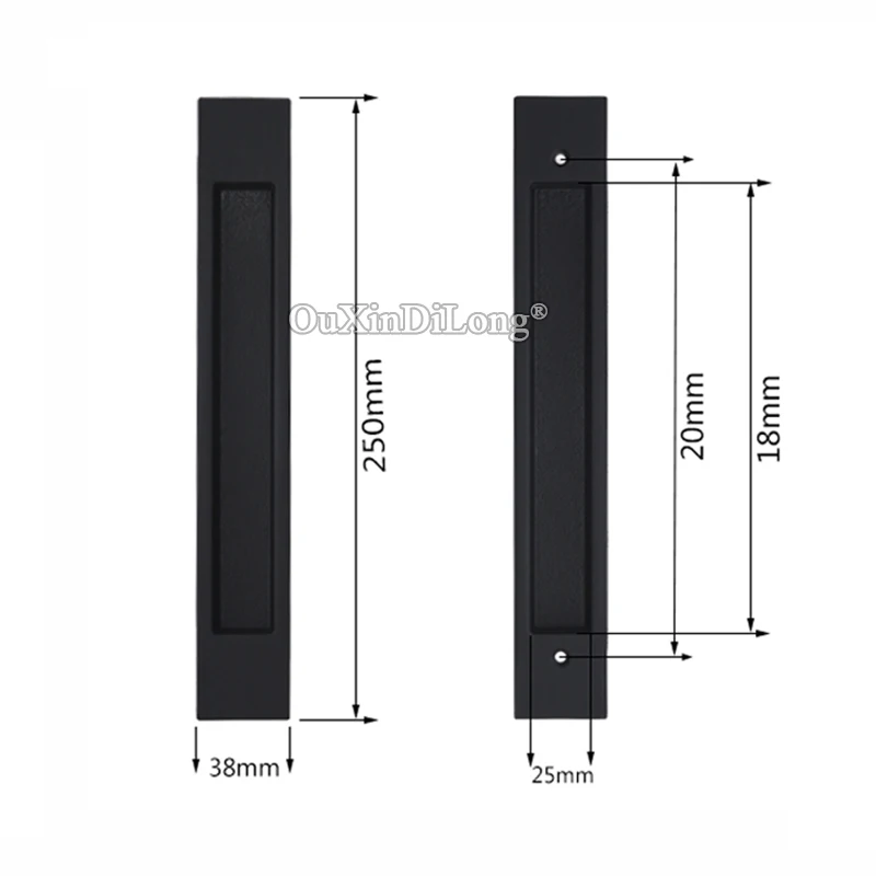 

Elegant Black Recessed Sliding Door Handles Invisible Hidden Barn Door Pulls Handles Solid Wooden Door Push / Pull Handles