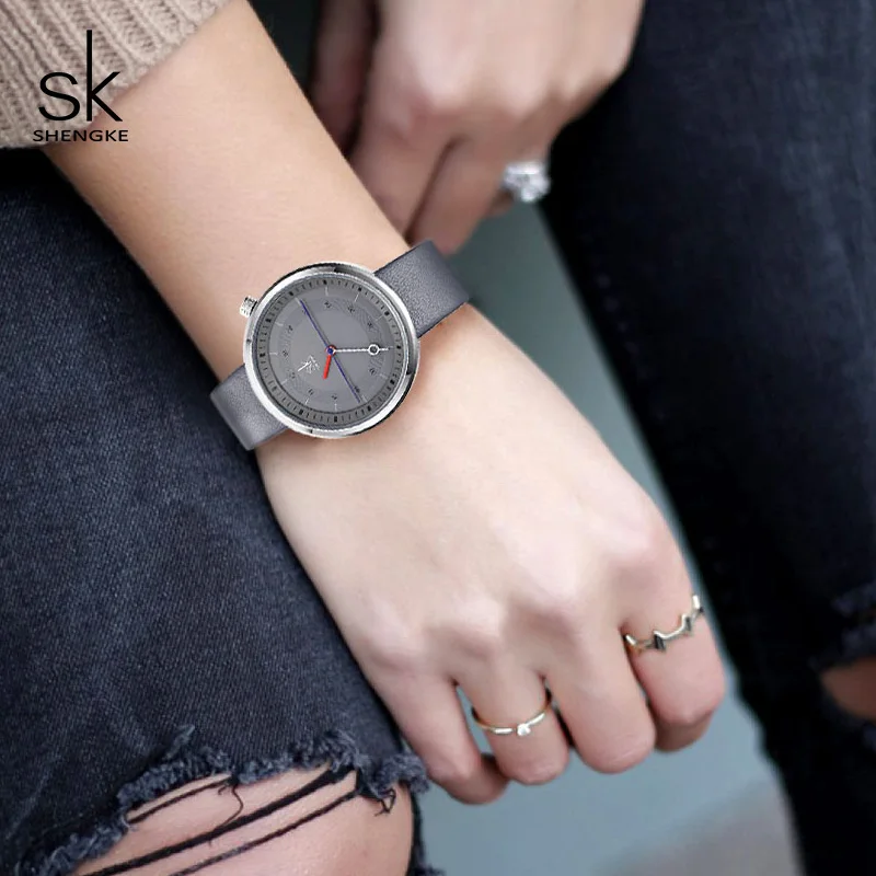 Shengke брендовые модные кожаные часы женские креативные кварцевые часы Reloj Mujer SK женские наручные часы женские часы# K8044