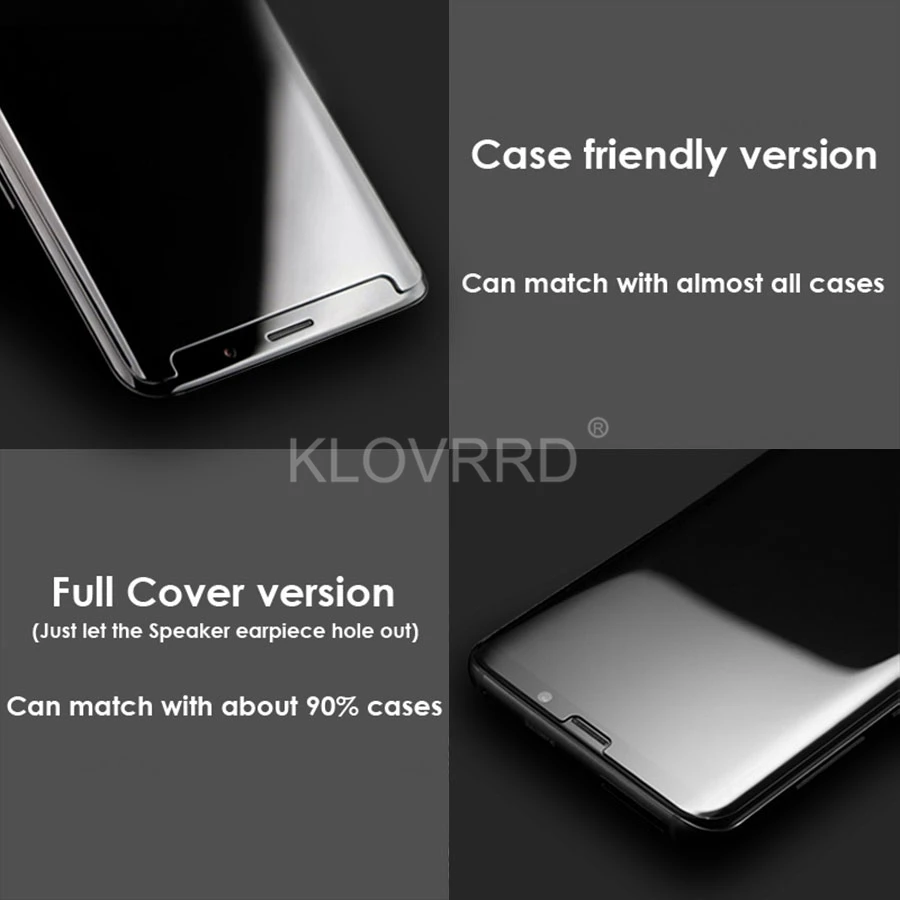 Для Samsung Galaxy S8 S9 S10 плюс Примечание 8 9 S10E УФ жидкости 3D изогнутые полный клей крышка из закаленного Стекло Экран протектор пленка разблокировки