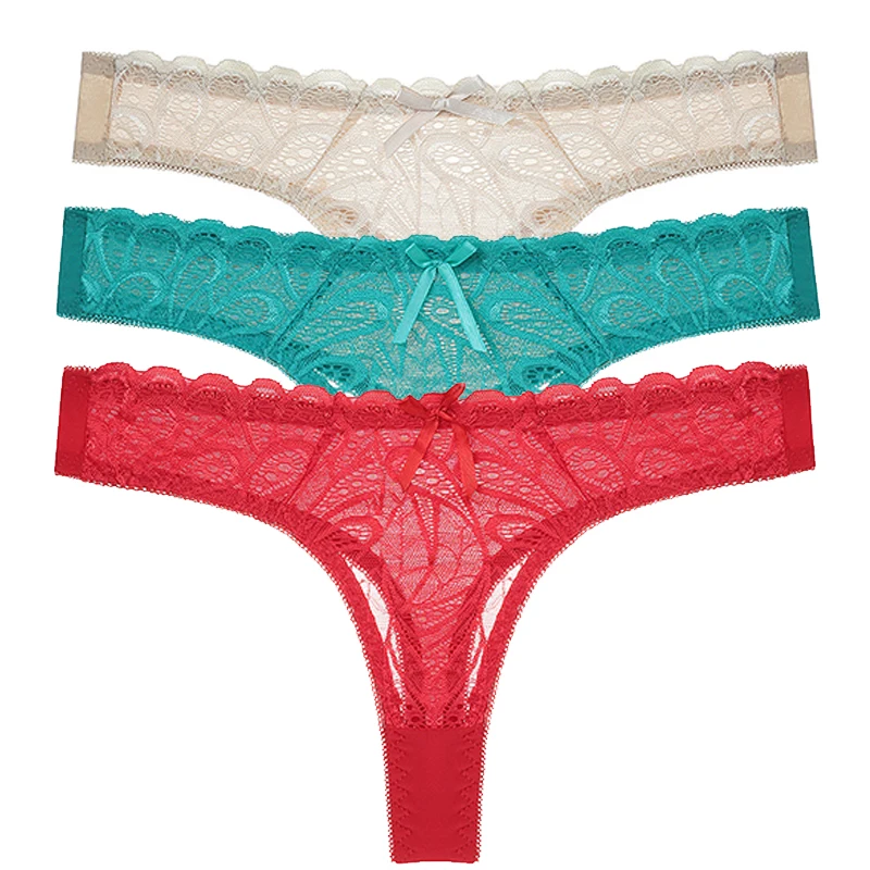 Кружевные стринги Julexy 3 шт./лот нижнее белье для женщин комфортные трусы с низкой