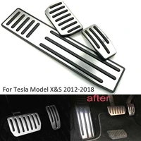 car stainless steel gas brake pedal cover pad non slip aluminium alloy for tesla model x s 2012 2018 accessories