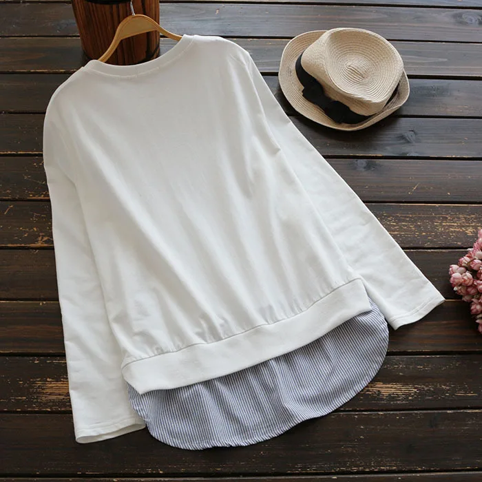 Женская толстовка с длинным рукавом повседневный Свободный пуловер составного