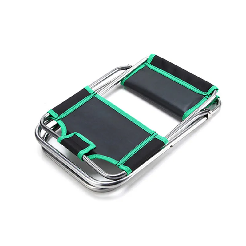 Зеленый Портативный складной стул Multi-function алюминиевый сплав рыболовный стул наружный походный стул для кемпинга - Цвет: Зеленый