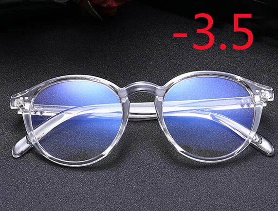 Myopia 350 Модные черные и прозрачные оправы очки для близорукости женские и мужские короткие очки для коррекции зрения-1-1,5-2-2,5-3-3,5-4 - Цвет оправы: Myopia 350