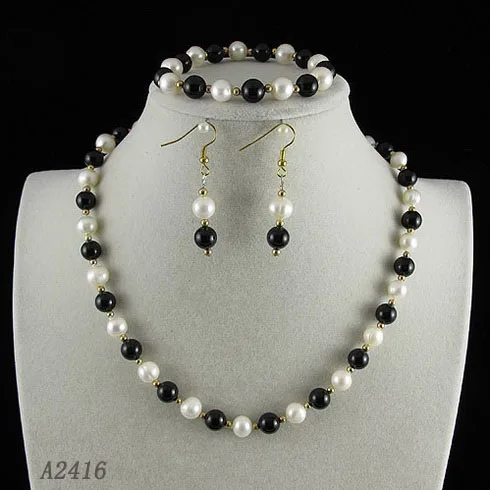 Ожерелье-чокер с натуральным жемчугом и браслетом | Украшения аксессуары