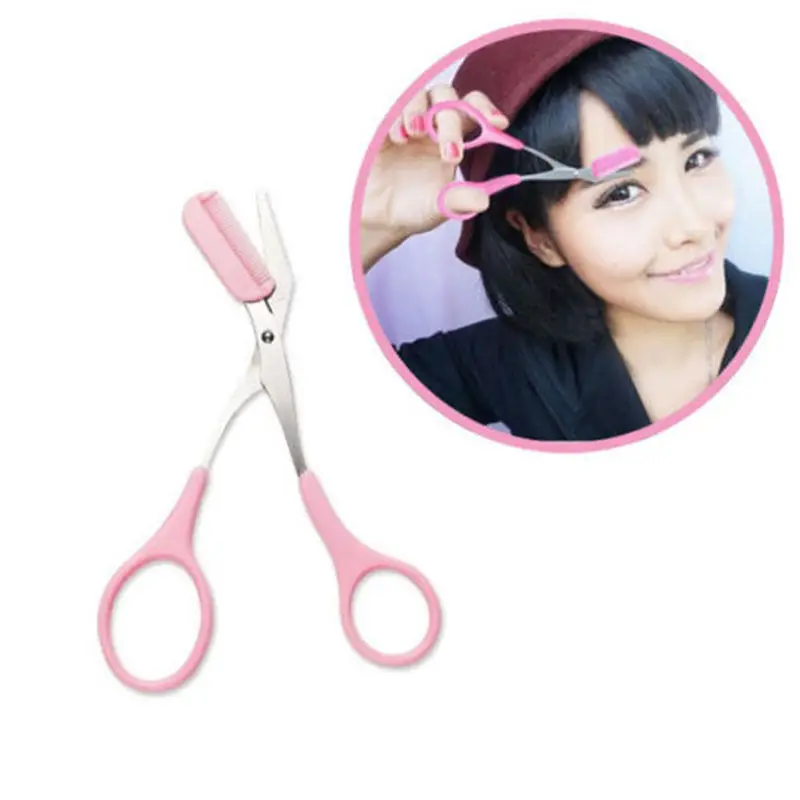 Ножницы для стрижки бровей с расческой женщин|Триммер бровей| |