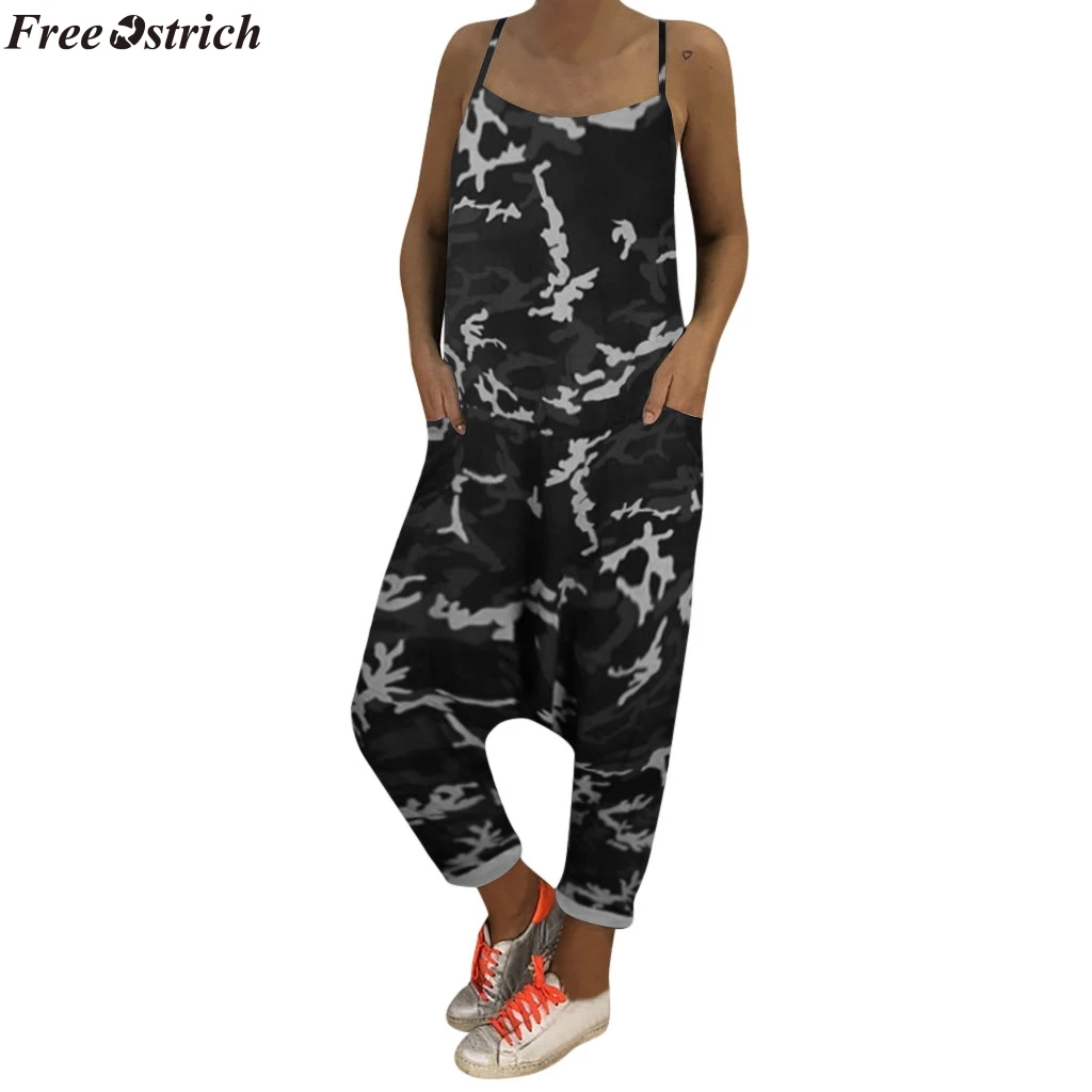 Женские модные камуфляжные Длинные Комбинезоны FREE OSTRICH женские пляжные