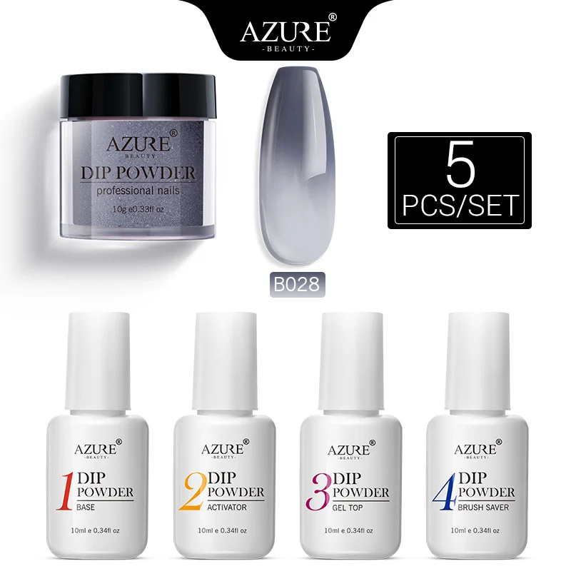 Azure Beauty 5 шт./лот Хамелеон температура окунания порошок градиент цвет ногтей Набор