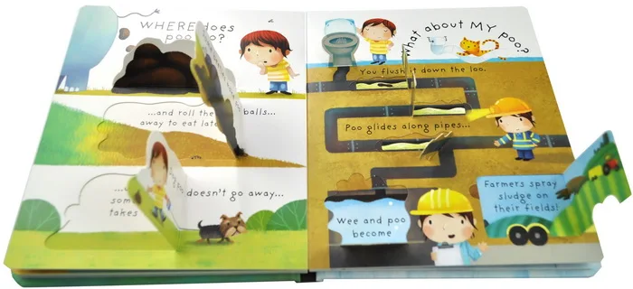 Книга с откидной крышкой 3D рисунком какашка для раннего развития | Канцтовары