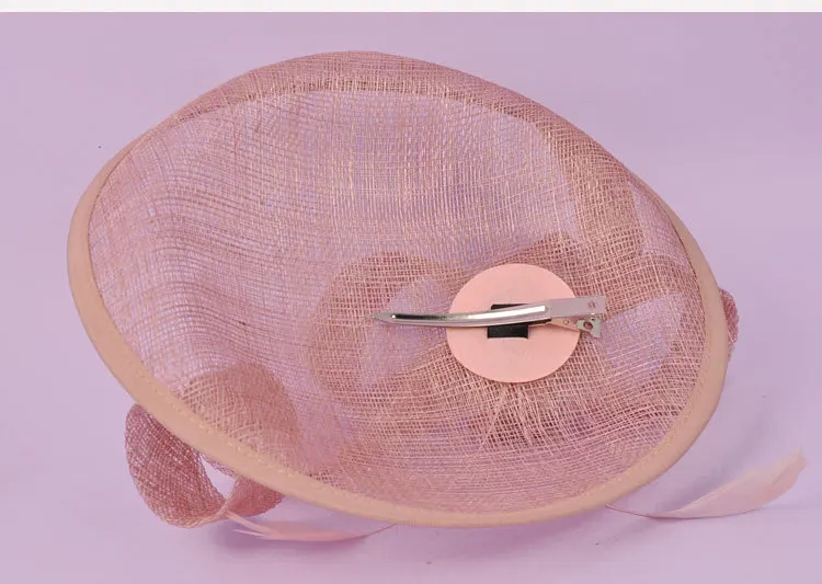 Шляпа женская льняная с перьями шикарная Вуалетка для свадьбы вечеринки