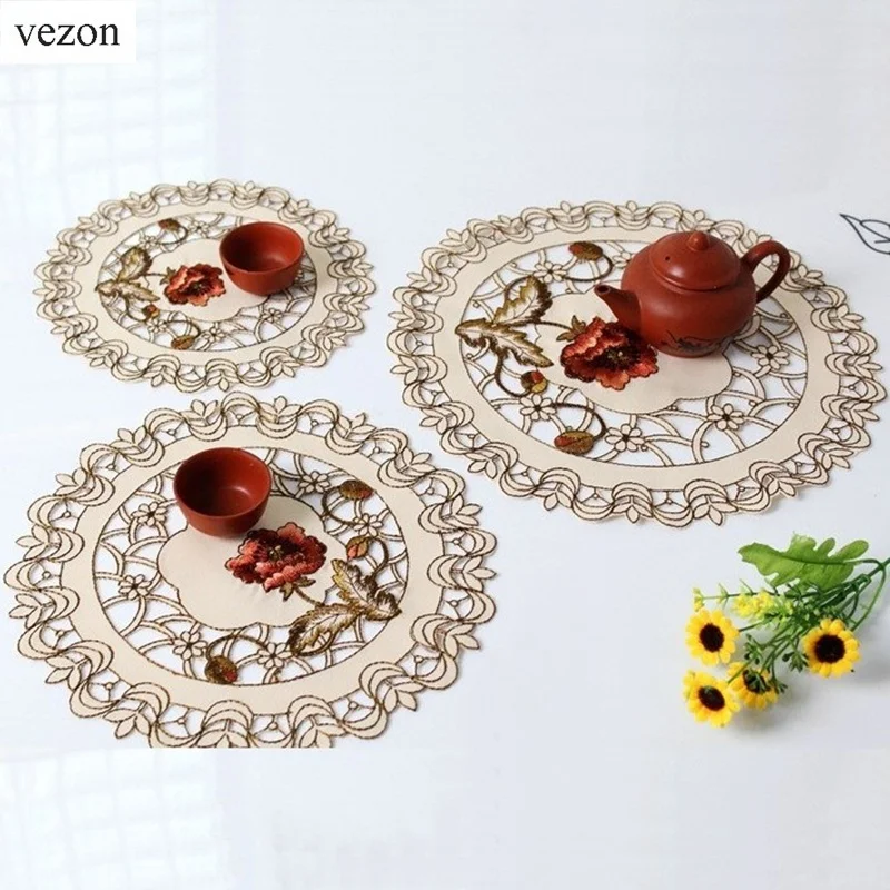 Новое поступление популярная круглая элегантная салфетка из полиэстера с