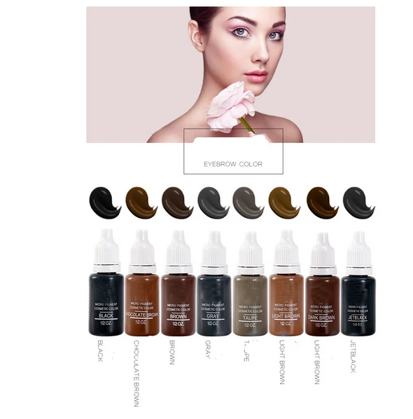 8 шт. Tinta Del Tatuaje Maquillaje Permanente de Cejas подводка для глаз Pigmento utilzado Para Pluma руководство |