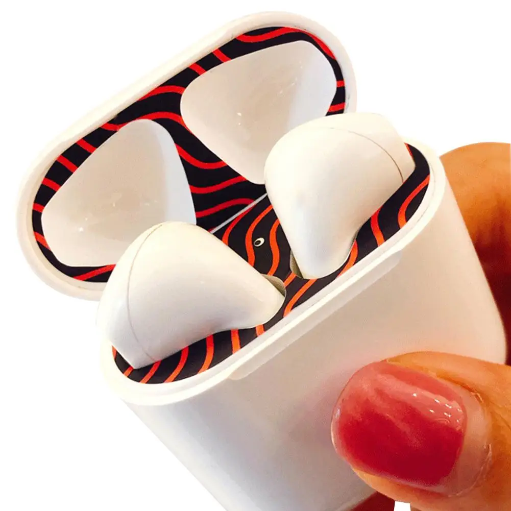 5 цветов ПВХ защита от пыли для AirPods футляр для наушников крышка аксессуар защитная наклейка кожа внутри чехол Защитная пленка
