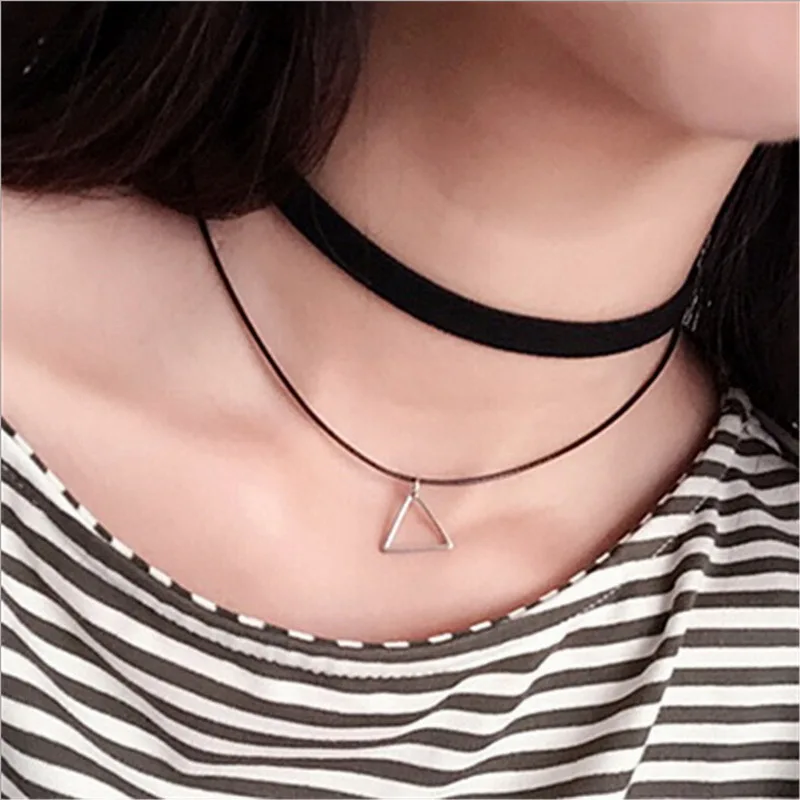 Новые стили Bijoux любовь к винтажу треугольник Геометрическая Татуировка капли воды ключица, ошейник для женщин ювелирные изделия цепи