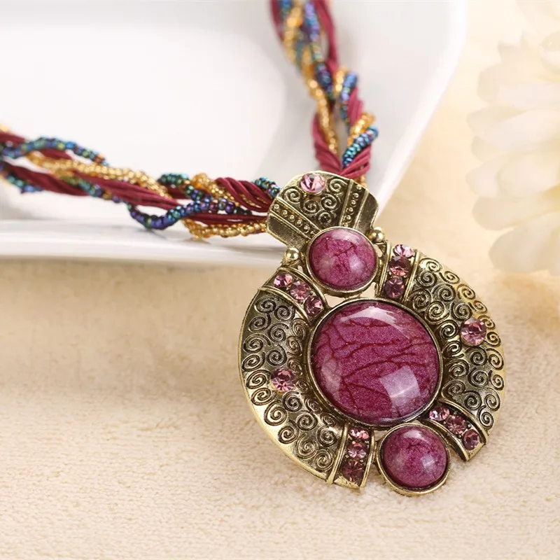 Olaru, винтажное богемное каменное колье Neecklace для женщин, ожерелье с бусинами, массивные ожерелья, новинка, модные ювелирные изделия, аксессуары, хит