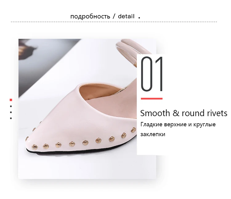 Aphixta/ г.; женские тапочки мюли с острым носком; сандалии; Вьетнамки; обувь на квадратном каблуке; летние туфли с металлическим украшением; большие размеры 34-43