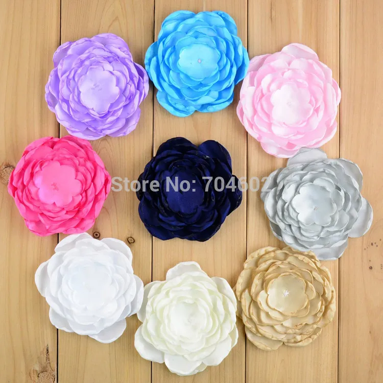 Оптовая продажа 4 &quotсгоревший атласный цветок ручной работы многолепестковые