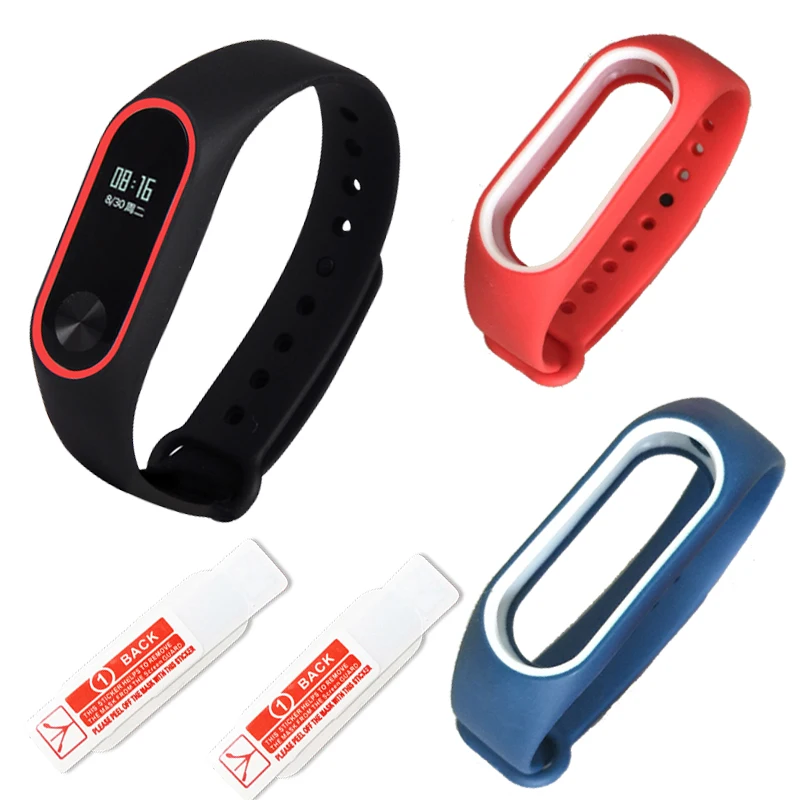 Xiaomi mi band 2 Ремешок Браслет для часов цветной двухцветный с индивидуальным силиконовым ремешком анти-потеря браслет