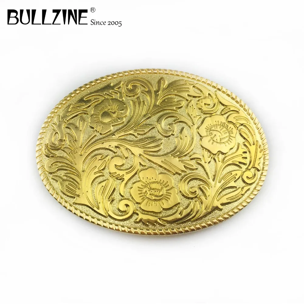 Bullzine zinc alloy Western flower cowboy jeans gift belt buckle with gold finish FP-02590-3 drop shipping | Дом и сад