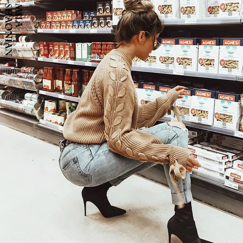 Autumn Casual Pullovers Sweater Women Lace Up Tops O-neck Long Sleeves Solid Weave Ribbons Essential Jumper Loose Sweaters 2018 | Женская