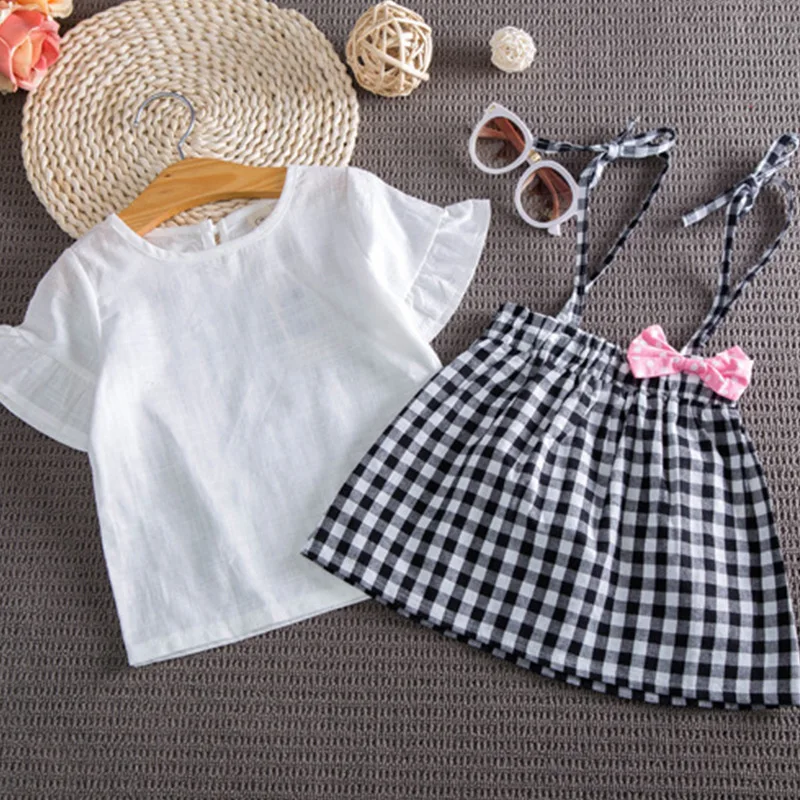 2018 Для детей на лето одежда комплект одежды для маленьких девочек с