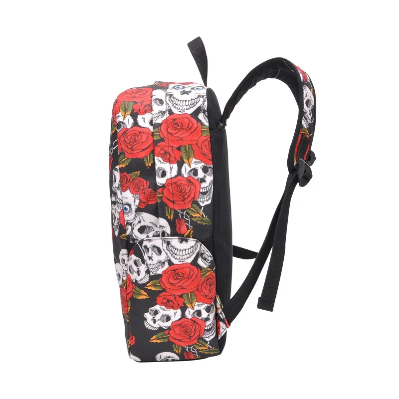 Рюкзак с вышитыми розами в стиле панк новый парусиновый рюкзак рок для Хэллоуина