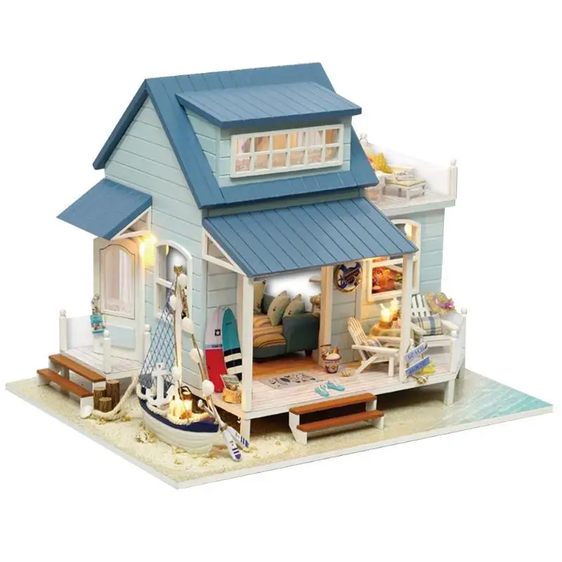 Кукольный дом DIY 3D деревянные Miniaturas мини кукольный домик мебель С Пылезащитным покрытием Развивающие игрушки для детей девочка подарок на день рождения