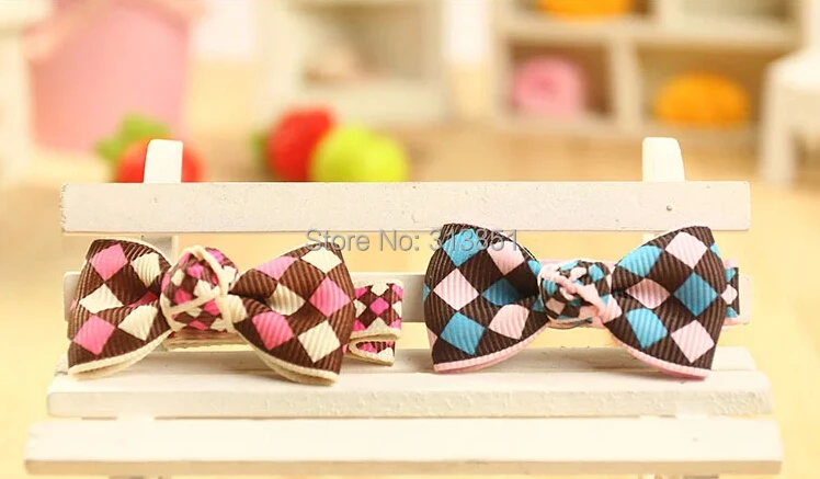 

British Plaid Pet Supplies Dog Products Handmade Dog Bands Accessories Puppy Hair Bows Doggie Boutique