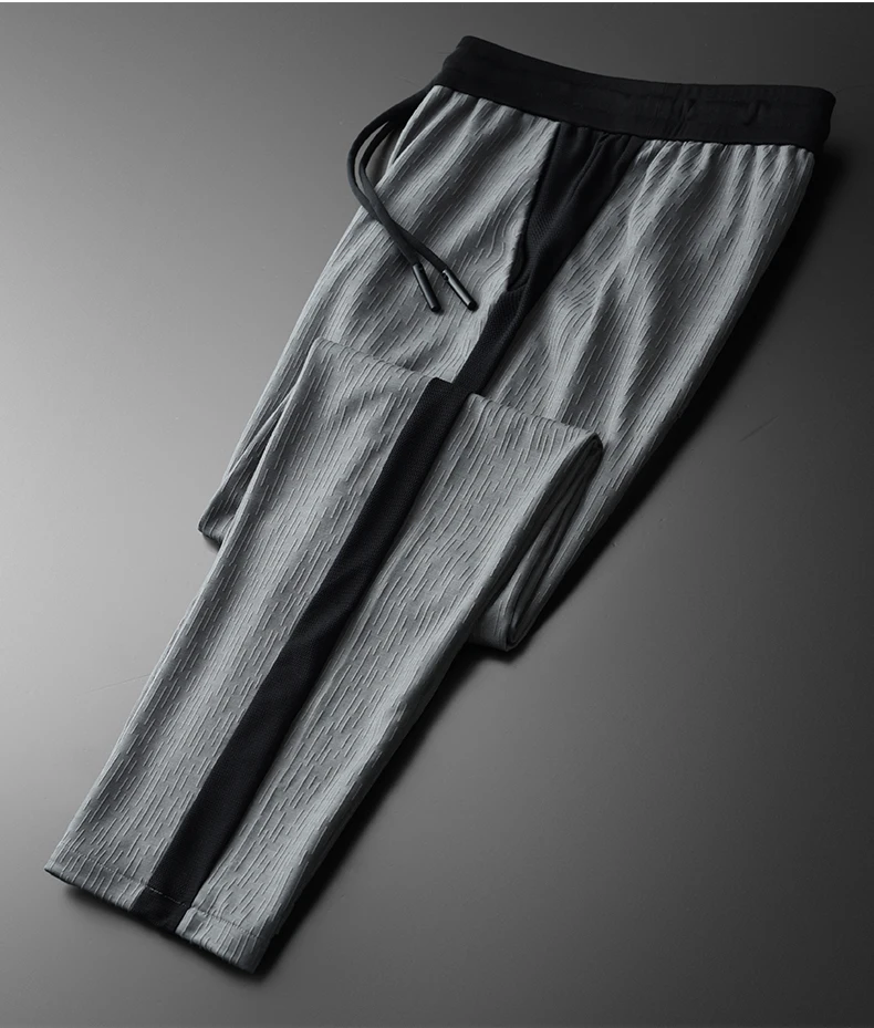 Minglu протектор летние серые мужские комплекты (футболка + брюки) роскошная боковая