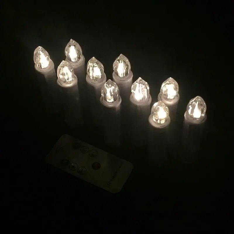 Набор из 10 светодиодных конусных свечей с дистанционным управлением