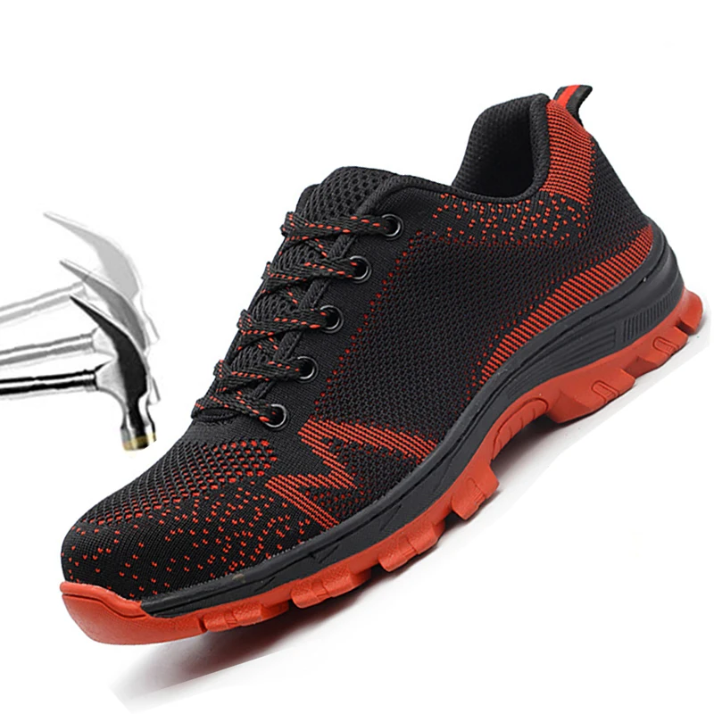 Мужская Рабочая обувь со стальным носком рабочие защитные ботинки дышащие