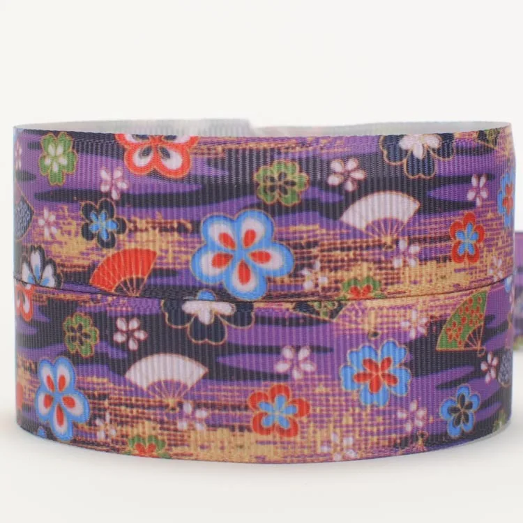 7/8 &quot22 мм Новые поступления модные японские цветы рождественские ленты с принтом