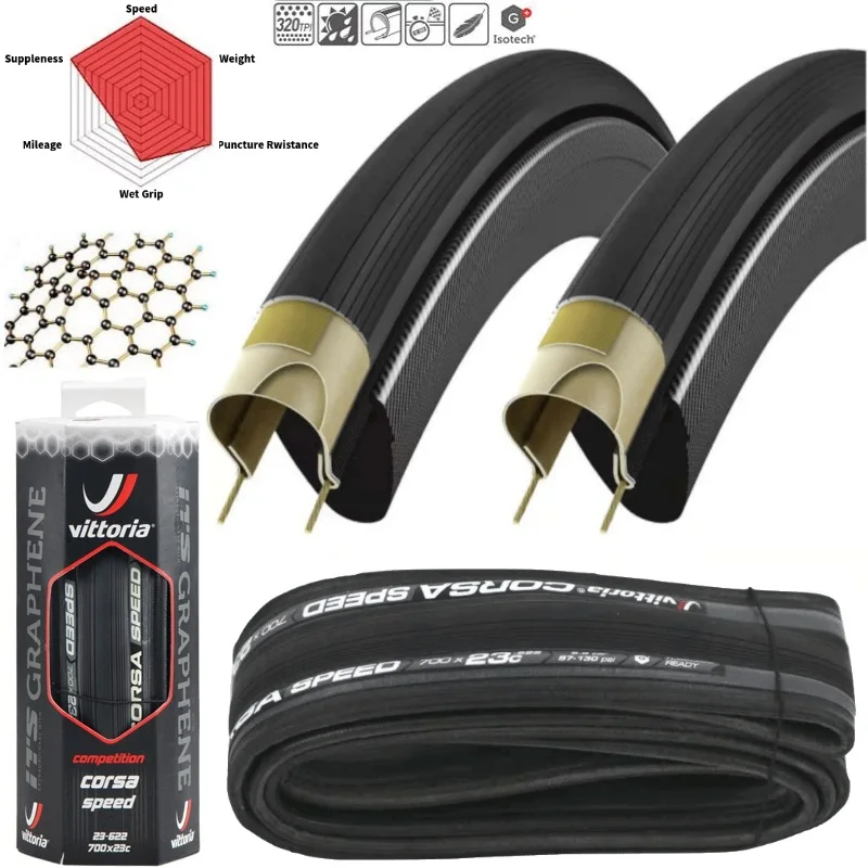 Vittoria Corsa Скорость G + бескамерная автомобильная шина 700C * 23C 25C(320TPI) Покрышка