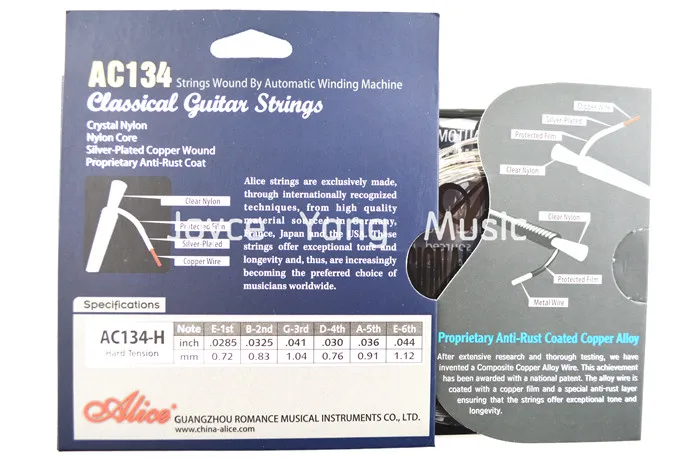 Струны Alice AC134 для классической гитары нейлоновые струны с кристаллами и