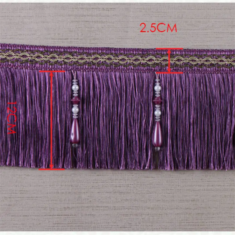 Роскошная изящная украшенная бусинами бахрома отделка кисточки тесьма Обрезка