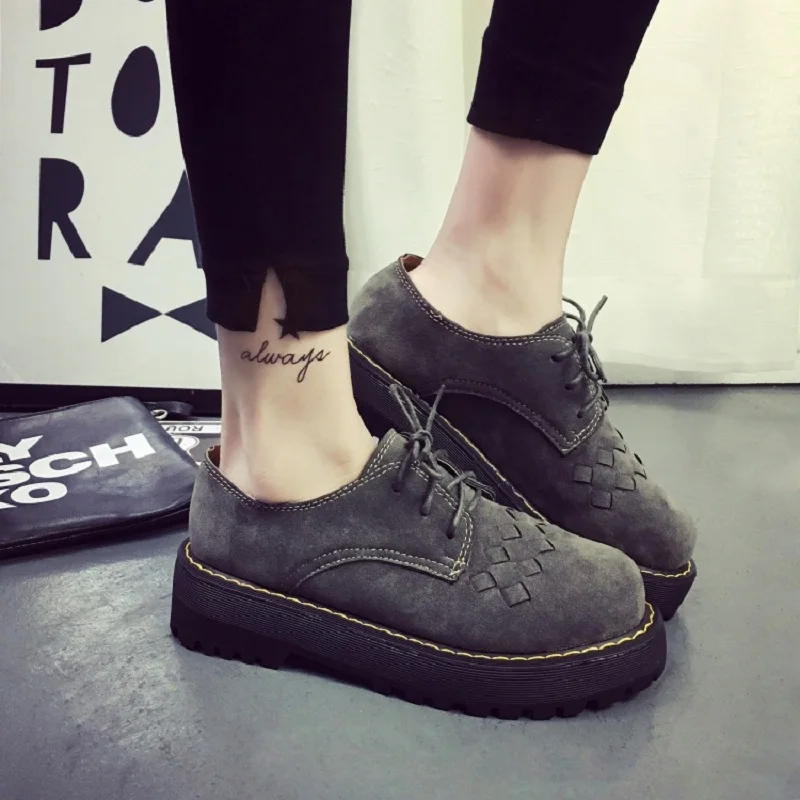 2016 Весна Способа Высокого Качества Женщины Туфли На Платформе Нубука толстым