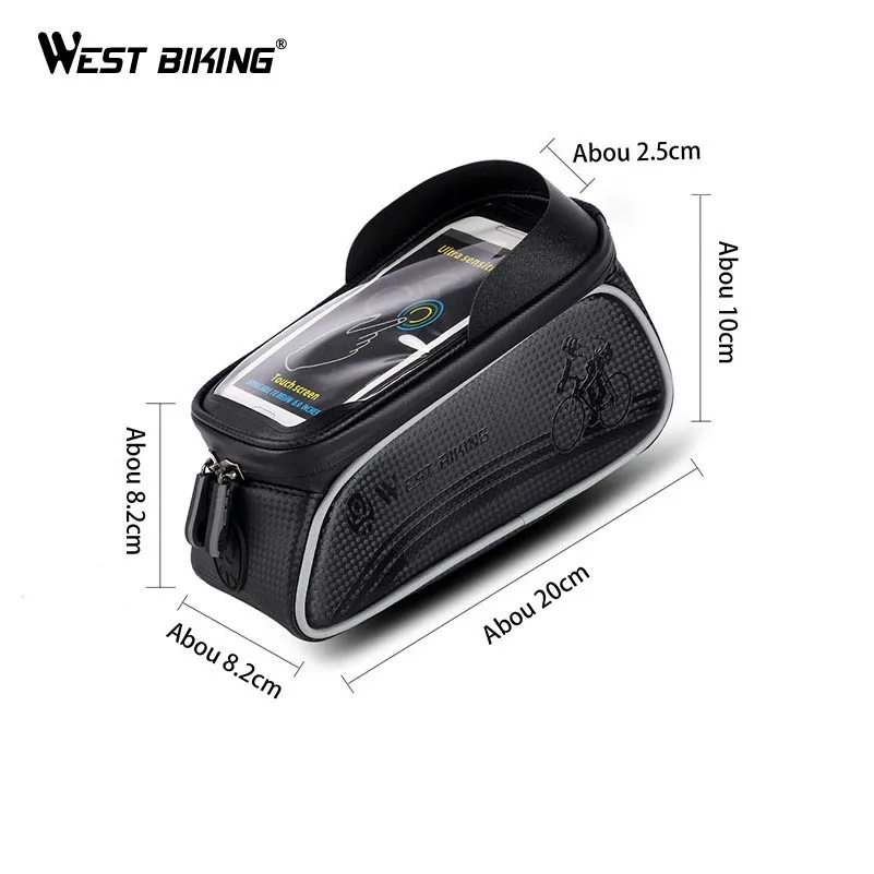 west biking waterproof cycling bags handlebar mtb bicycle panniers front frame touch screen mobile phone accessories bike basket free global shipping