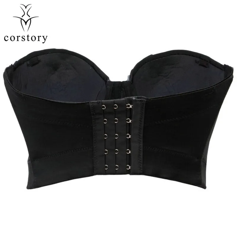 Corstory панк Стиль Серебряный Бисер Bralet регулируемые лямки с глубоким вырезом и