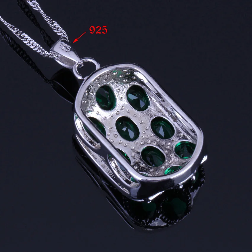 Выдающийся зеленый кубический цирконий Посеребренные Ювелирные наборы серьги