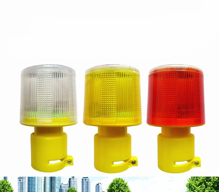 4LED Solar Powered Traffic Warning Light, white/yellow/red LED Solar Safety Signal Beacon Alarm Lamp