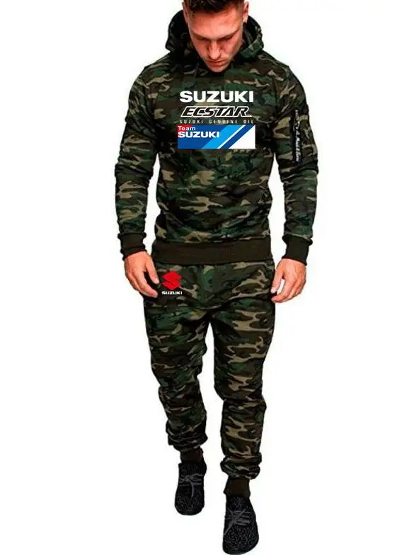 2019 брендовый мужской Камуфляжный спортивный комплект Suzuki team ecstar Толстовка для