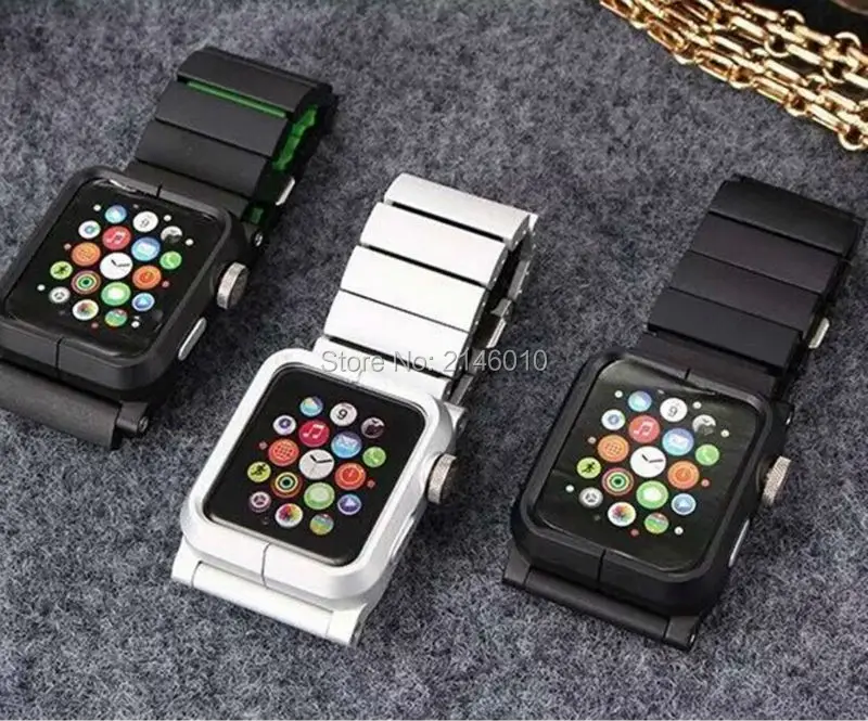 Pulseiras de relógio  Lunatik Epik Robusto Proteção de Alumínio Relógio Banda Case Link Pulseira Cinta para Apple Relógio Iver 38 42 mm Série 3
