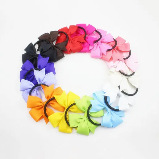 

400pcs Ribbon BowKnot Elastic Hairband Headband Ponytail Scrunchie Holder Free Shipping