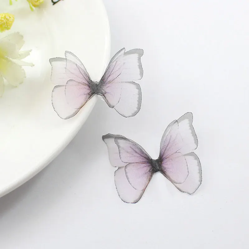 10 шт. Мини шифон двойное с бабочкой ремесло декоративные аксессуары женщина DIY серьги ожерелье ювелирные