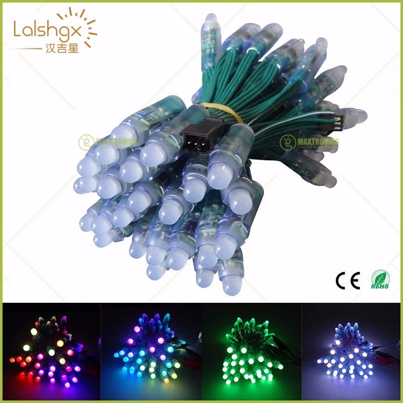 100 шт. DC5V/DC12V зеленый провод WS2811IC 12 мм светодиод с модулем RGB пиксельный светильник цифровой полный адресуемый RGB СВЕТОДИОДНЫЙ Пиксель Водонепроницаемый IP68